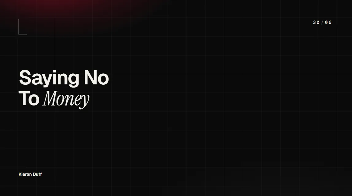 Saying No To Money cover image
